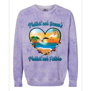 Protect Our Oceans Protect Our Future Save The Whales Gift Colorblast Crewneck Sweatshirt