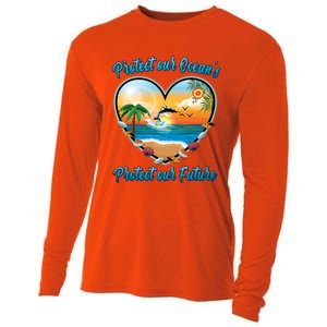 Protect Our Oceans Protect Our Future Save The Whales Gift Cooling Performance Long Sleeve Crew