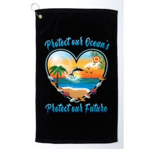 Protect Our Oceans Protect Our Future Save The Whales Gift Platinum Collection Golf Towel