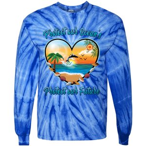 Protect Our Oceans Protect Our Future Save The Whales Gift Tie-Dye Long Sleeve Shirt