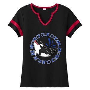 Protect Our Ocean Protect Our Future Save The Whale Meaningful Gift Ladies Halftime Notch Neck Tee