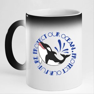 Protect Our Ocean Protect Our Future Save The Whale Meaningful Gift 11oz Black Color Changing Mug