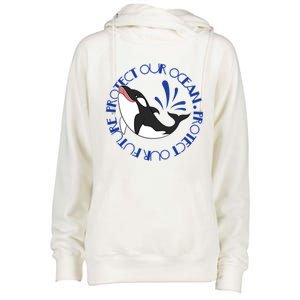 Protect Our Ocean Protect Our Future Save The Whale Meaningful Gift Womens Funnel Neck Pullover Hood