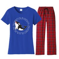 Protect Our Ocean Protect Our Future Save The Whale Meaningful Gift Women's Flannel Pajama Set