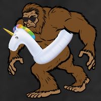 Pool Party Bigfoot Unicorn Float  Sasquatch Premium Pullover Hoodie