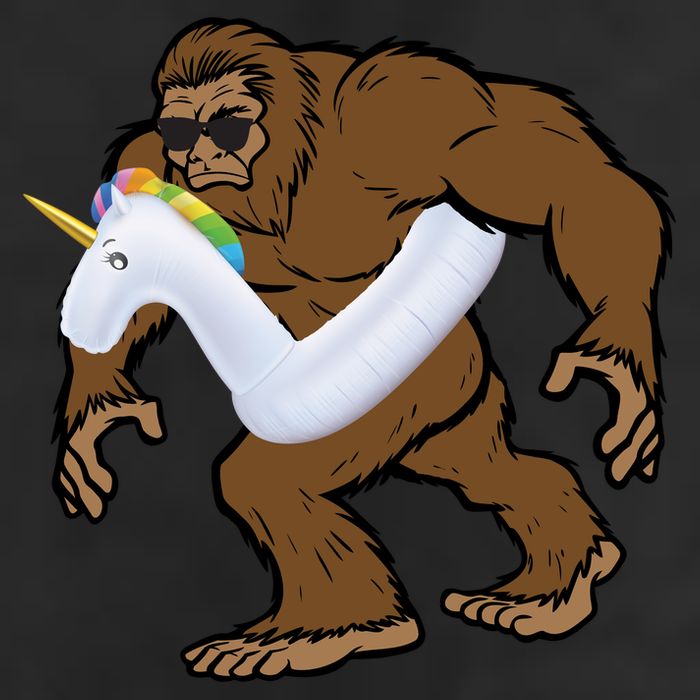 Pool Party Bigfoot Unicorn Float  Sasquatch Premium Pullover Hoodie
