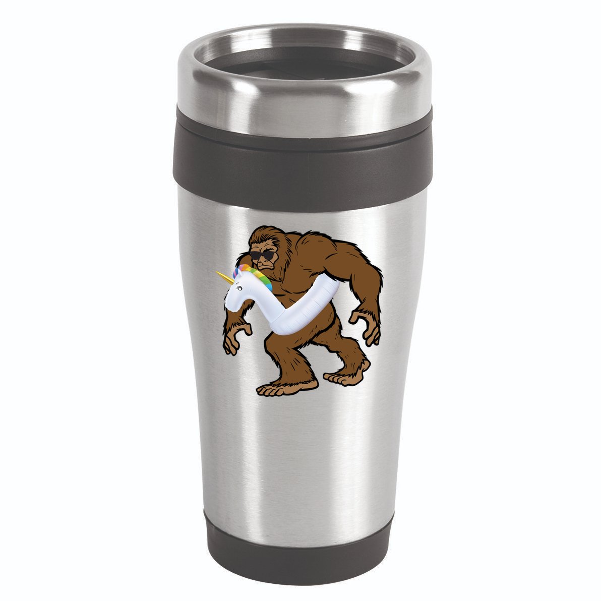 Pool Party Bigfoot Unicorn Float  Sasquatch 16oz Travel Tumbler