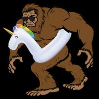 Pool Party Bigfoot Unicorn Float  Sasquatch 16oz Travel Tumbler