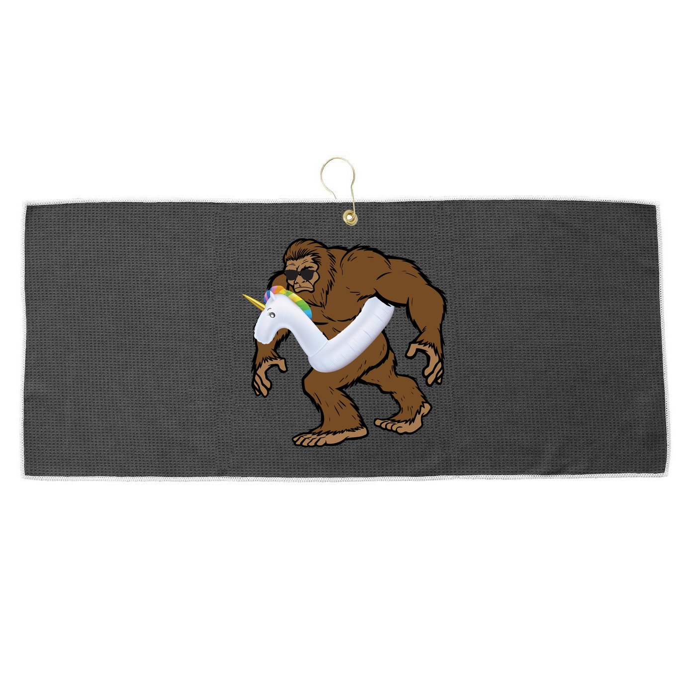 Pool Party Bigfoot Unicorn Float  Sasquatch Large Microfiber Waffle Golf Towel
