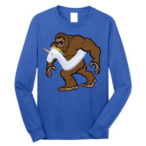 Pool Party Bigfoot Unicorn Float  Sasquatch Long Sleeve Shirt