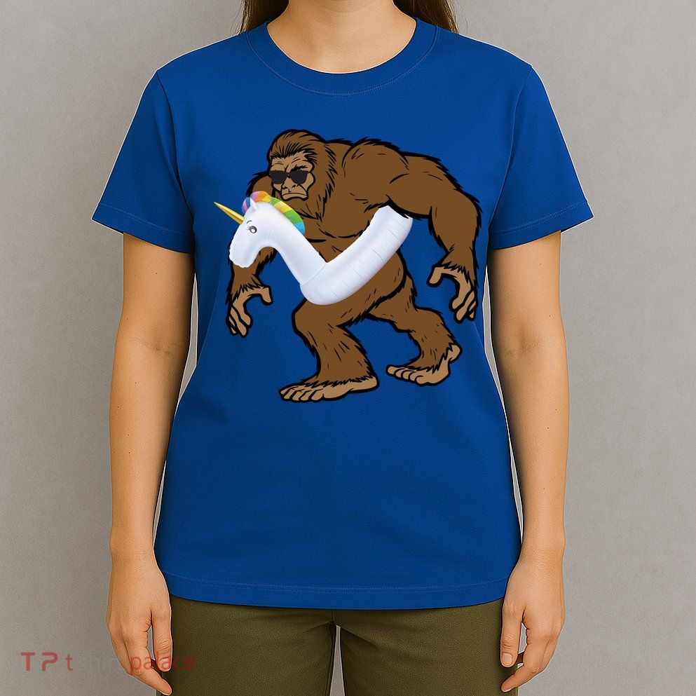 Pool Party Bigfoot Unicorn Float  Sasquatch T-Shirt