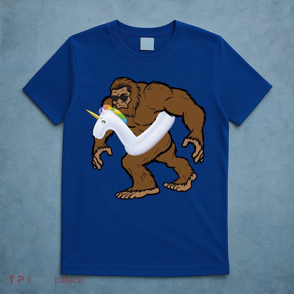 Pool Party Bigfoot Unicorn Float  Sasquatch T-Shirt