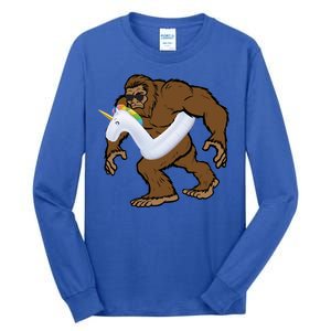 Pool Party Bigfoot Unicorn Float  Sasquatch Tall Long Sleeve T-Shirt