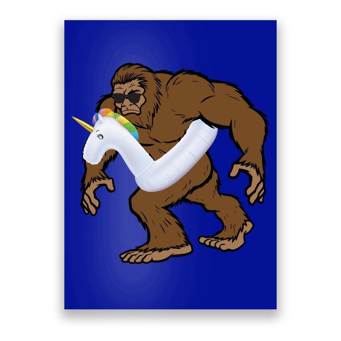 Pool Party Bigfoot Unicorn Float  Sasquatch Poster