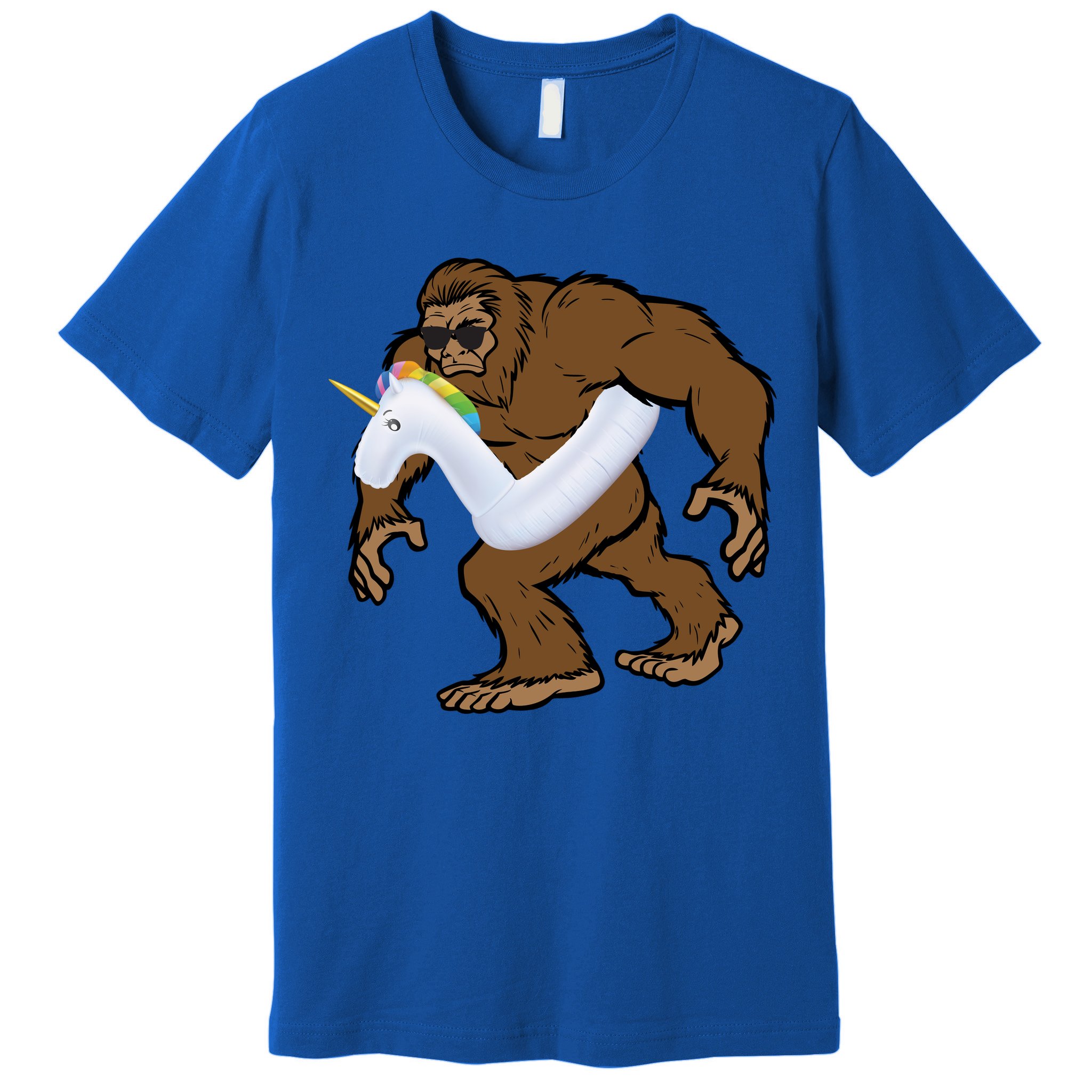 Pool Party Bigfoot Unicorn Float  Sasquatch Premium T-Shirt