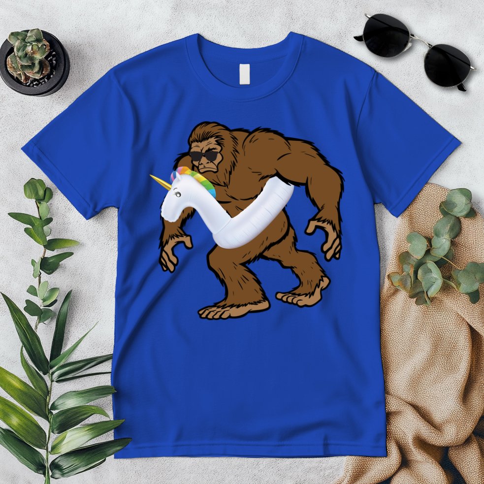 Pool Party Bigfoot Unicorn Float  Sasquatch Premium T-Shirt