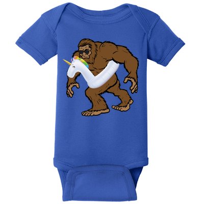 Pool Party Bigfoot Unicorn Float  Sasquatch Baby Bodysuit