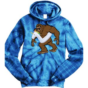 Pool Party Bigfoot Unicorn Float  Sasquatch Tie Dye Hoodie