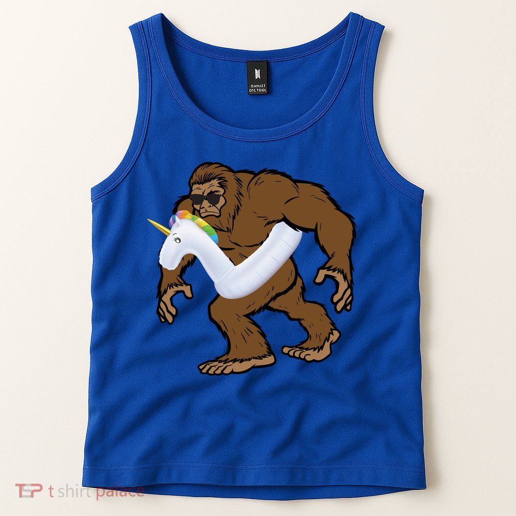 Pool Party Bigfoot Unicorn Float  Sasquatch Tank Top