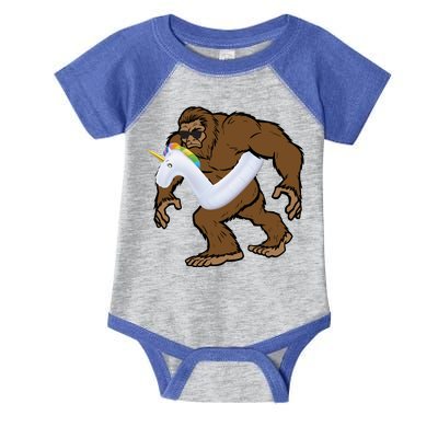 Pool Party Bigfoot Unicorn Float  Sasquatch Infant Baby Jersey Bodysuit