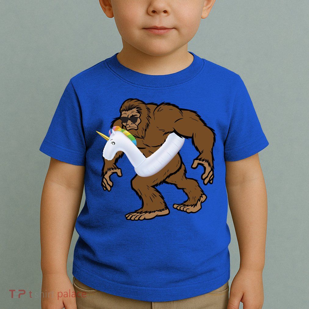 Pool Party Bigfoot Unicorn Float  Sasquatch Toddler T-Shirt
