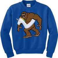 Pool Party Bigfoot Unicorn Float  Sasquatch Kids Sweatshirt