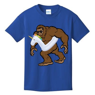 Pool Party Bigfoot Unicorn Float  Sasquatch Kids T-Shirt