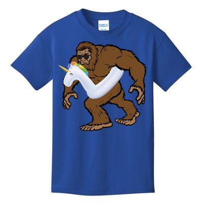 Pool Party Bigfoot Unicorn Float  Sasquatch Kids T-Shirt