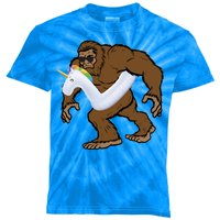 Pool Party Bigfoot Unicorn Float  Sasquatch Kids Tie-Dye T-Shirt