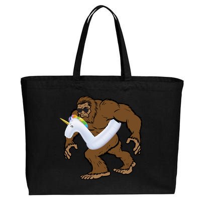 Pool Party Bigfoot Unicorn Float  Sasquatch Cotton Canvas Jumbo Tote