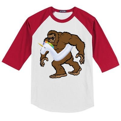 Pool Party Bigfoot Unicorn Float  Sasquatch Kids Colorblock Raglan Jersey