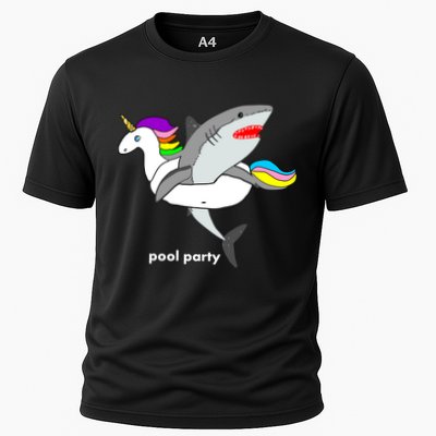 Pool Party Funny Shark in Unicorn Float Performance Shirt
