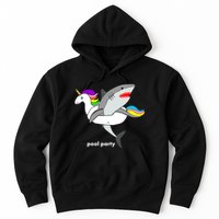 Pool Party Funny Shark in Unicorn Float Hoodie