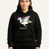 Pool Party Funny Shark in Unicorn Float Hoodie