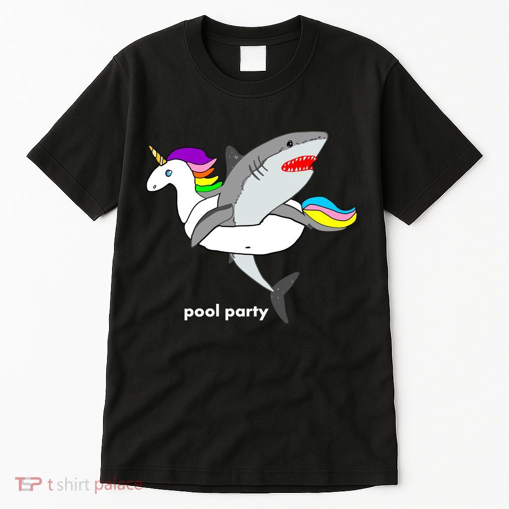 Pool Party Funny Shark in Unicorn Float Tall T-Shirt