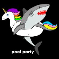 Pool Party Funny Shark in Unicorn Float Tall T-Shirt