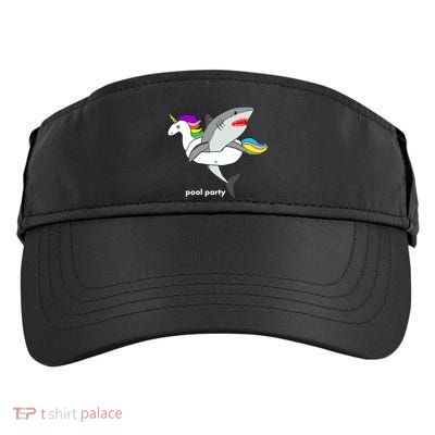 Pool Party Funny Shark in Unicorn Float Adult Drive Performance Visor