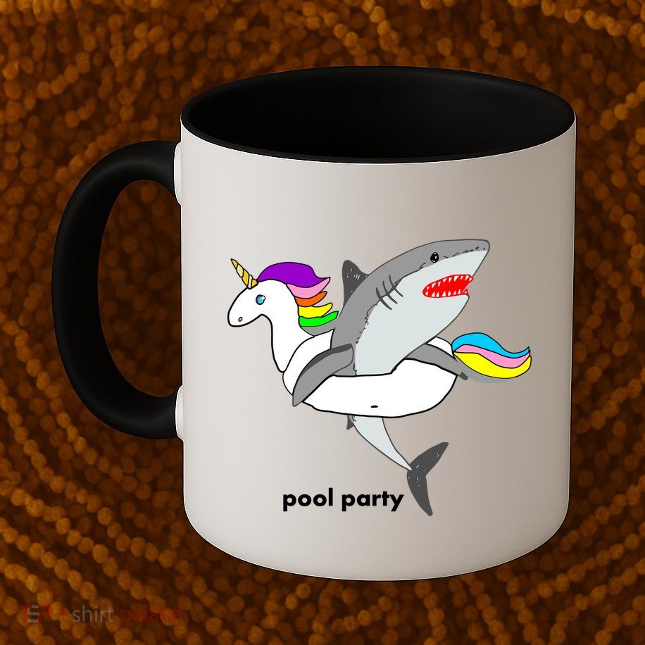 Pool Party Funny Shark in Unicorn Float Mug