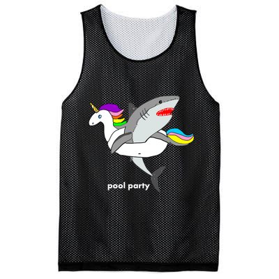 Pool Party Funny Shark in Unicorn Float Mesh Reversible Basketball Jersey Tank