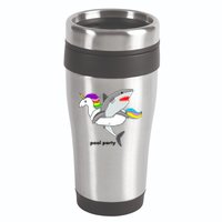 Pool Party Funny Shark in Unicorn Float 16oz Travel Tumbler