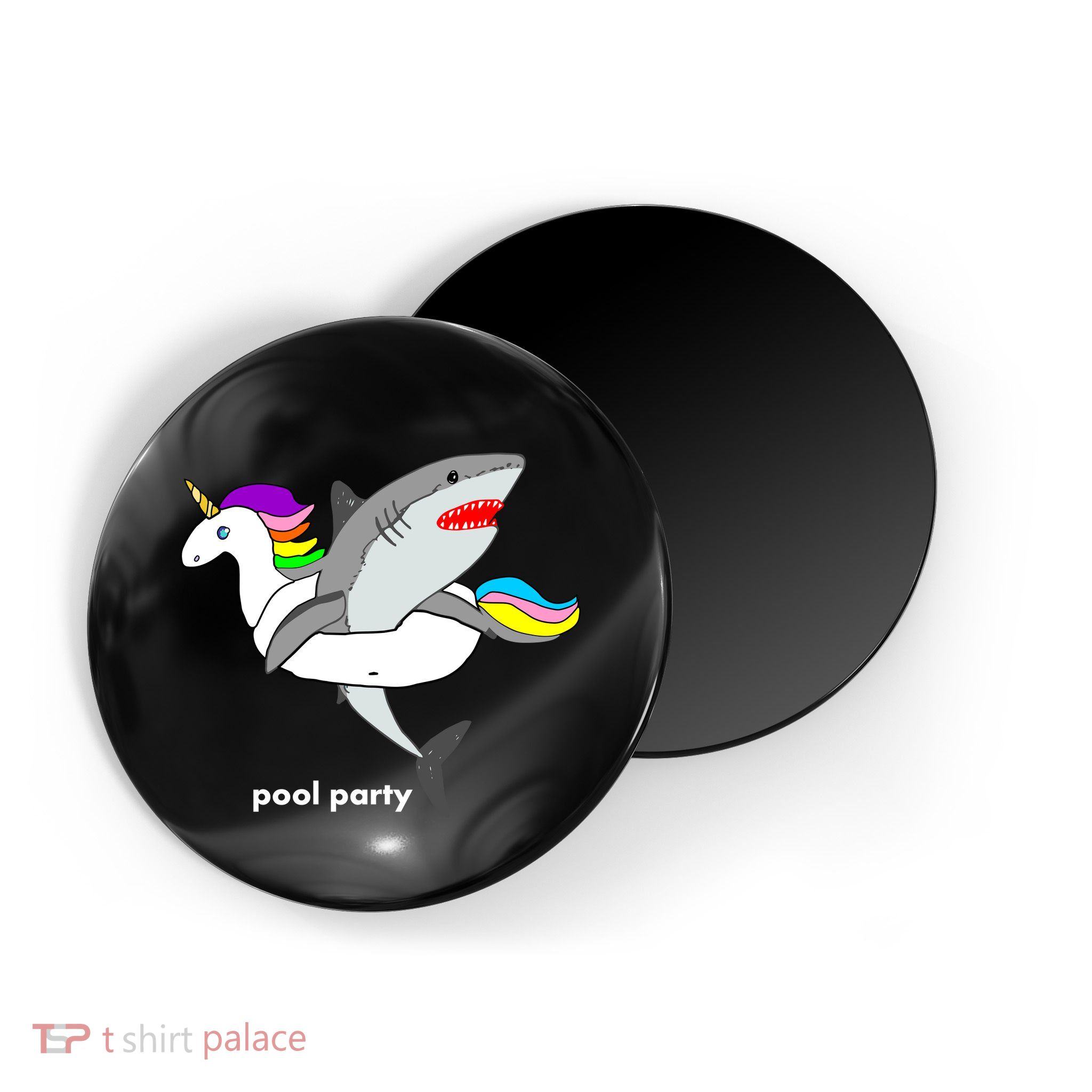 Pool Party Funny Shark in Unicorn Float Magnet