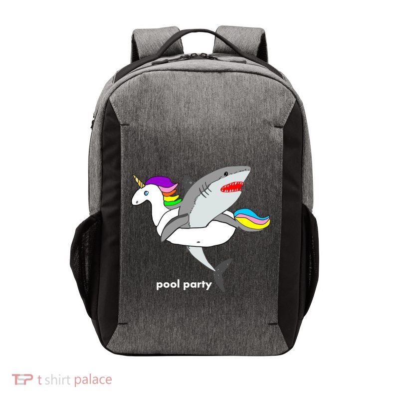 Pool Party Funny Shark in Unicorn Float Vector Backpack