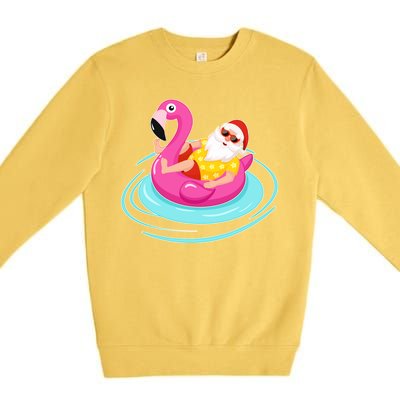 Pool Party Santa Christmas in July Premium Crewneck Sweatshirt