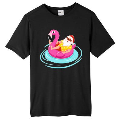 Pool Party Santa Christmas in July Tall Fusion ChromaSoft Performance T-Shirt