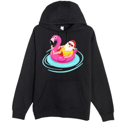 Pool Party Santa Christmas in July Premium Pullover Hoodie