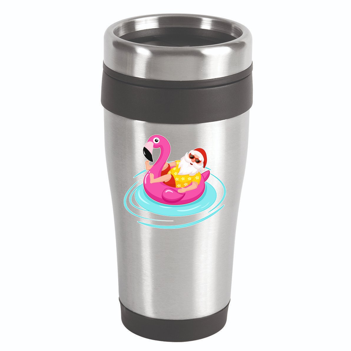 Pool Party Santa Christmas in July 16oz Travel Tumbler