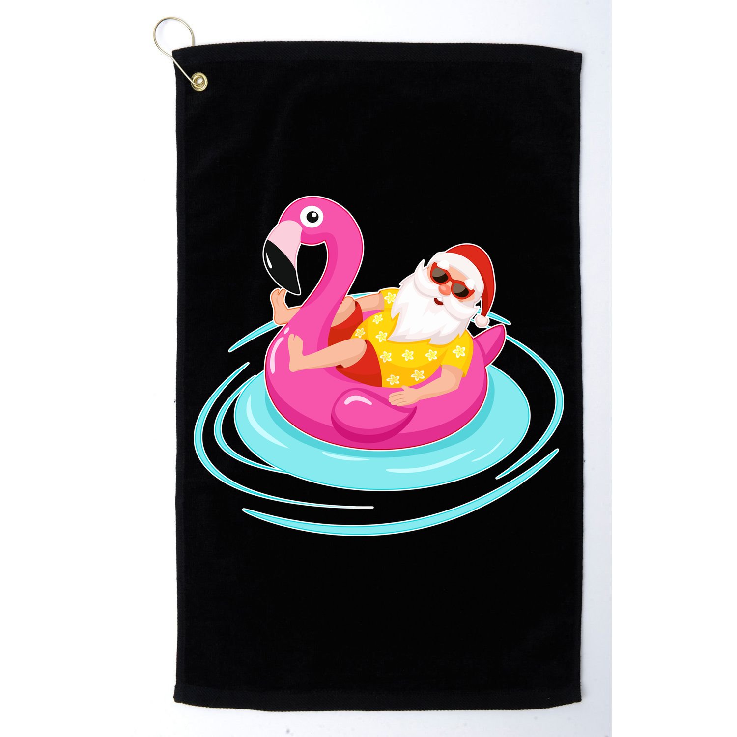 Pool Party Santa Christmas in July Golf Towel