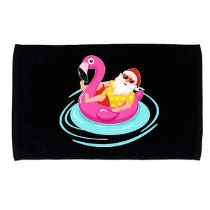 Pool Party Santa Christmas in July Microfiber Hand Towel