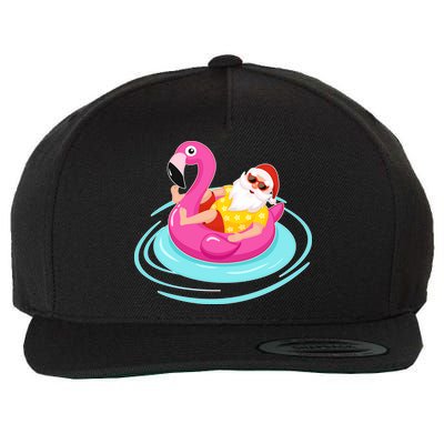 Pool Party Santa Christmas in July Wool Snapback Cap