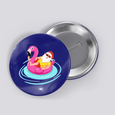 Pool Party Santa Christmas in July Button